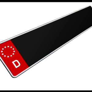 PLACA EUROPEA DECORATIVA LISA NEGRO/ROJA PIEZA