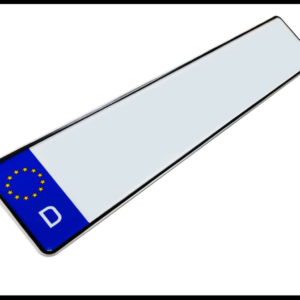 PLACA EUROPEA DECORATIVA LISA BLANCO/AZUL PIEZA