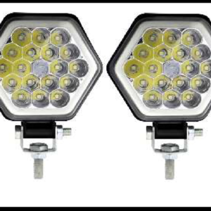 FARO NIEBLA HEXAGONAL DRL ROJO/AZUL FIJO Y ESTROBO 10-80V PAR