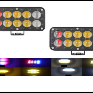 FARO NIEBLA 10 LUPAS BLANCO-AMBAR LATERALES ROJO-AZUL CON ESTROBO 12-80V JUEGO