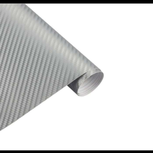 VINIL FIBRA DE CARBONO PLATA 3D ROLLO 1.52 X 28 METROS
