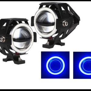 FARO LED C/LUPA 10W C/ARO LED AZUL Y PROTECCION METALICA BASE PARA TUBO 12V JUEGO