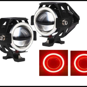 FARO LED C/LUPA 10W C/ARO LED ROJO Y PROTECCION METALICA BASE PARA TUBO 12V JUEGO