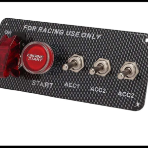 SWITCH DE ARRANQUE RACING CARBONO CON 3 INTERRUPTORES PARA ACCESORIOS 12V PIEZA