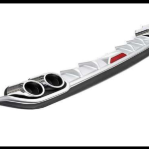 DIFUSOR TRASERO UNIVERSAL 118CM DOBLE PUNTA DE ESCAPE CROMADA NEGRO-GRIS PIEZA