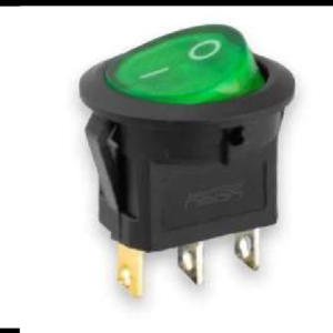 SWITCH REDONDO 1 PASO ON/OFF VERDE 12-110V PIEZA