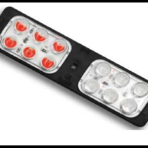 MODULO 12 LED ESTROBO MULTIFUNCION BLANCO-ROJO 12V PIEZA    MEDIDA: 10.5 X 2.5CM