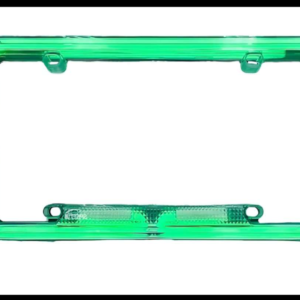 MARCO DE PLACA PARA MOTOCICLETA LED GEL  VERDE LUZ FIJA 12V PIEZA  MEDIDAS: 22CM X 13CM