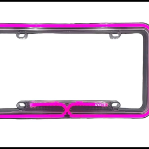 MARCO DE PLACA PARA MOTOCICLETA LED GEL  MORADO LUZ FIJA 12V PIEZA  MEDIDAS: 22CM X 13CM