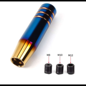 PERILLA VELOCIDADES RECTA UNIVERSAL METALICA AZUL / DORADA FLAMEADA 9CM PIEZA