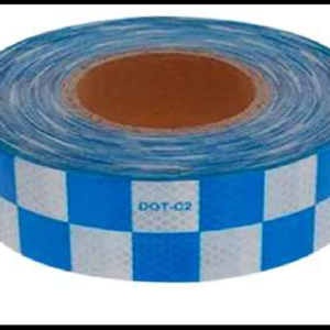 CINTA REFLEJANTE CUADRICULA BLANCO/AZUL  45 METROS ROLLO