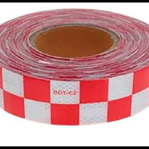 CINTA REFLEJANTE CUADRICULA BLANCO/ROJO  45 METROS ROLLO