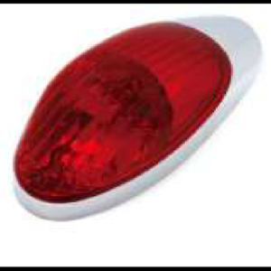 LUZ STOP LED ROJO PARA MOTOCICLETA OVALADA BISEL CROMADO 12V PIEZA