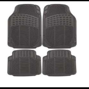 TAPETE DE USO RUDO UNIVERSAL HULE NEGRO SET 4 PIEZAS
