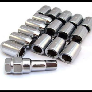 TUERCA TUNNER METALICA CONICA CROMADA 12X1.25 16 PIEZAS 1 LLAVE JUEGO
