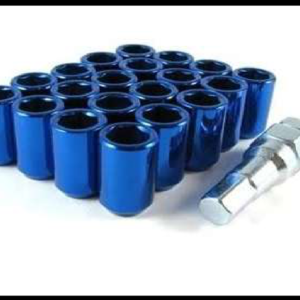 TUERCA TUNNER METALICA CONICA AZUL 12X1.5 16 PIEZAS 1 LLAVE JUEGO