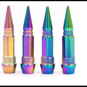 TAPON PARA VALVULA PICO MULTICOLOR 60MM ALUMINIO SET 4 PIEZAS