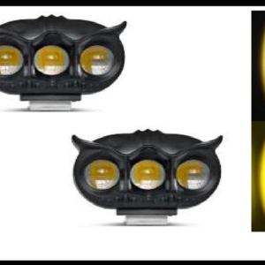FARO NIEBLA 3 LUPAS BLANCO / AMBAR 30W TIPO BUHO 12-80V JUEGO
