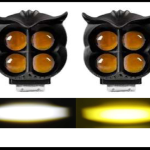 FARO NIEBLA 4 LUPAS BLANCO / AMBAR 30W TIPO BUHO 12-80V JUEGO