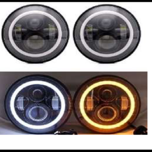 FARO LED JEEP 7 PULG SLIM DRL Y DIRECCIONAL 12-24V JUEGO