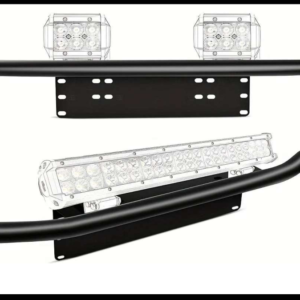 BASE PARA FAROS Y BARRA UNIVERSAL METALICA NEGRA TIPO DEFENSA PIEZA