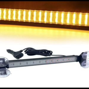 BARRA LED ESTROBOSCOPICA AMBAR 54CM 80 LED 80W CON FUNCIONES 12-24V PIEZA BASE PARA VIDRIO CON CHUPONES
