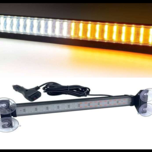 BARRA LED ESTROBOSCOPICA BLANCO-AMBAR 54CM 80 LED 80W CON FUNCIONES 12-24V PIEZA BASE PARA VIDRIO CON CHUPONES