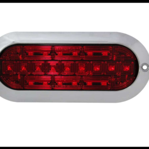 PLAFON OVALADO PLANO 21 LED ROJO 3 FUNCIONES ALTA, BAJA Y ESTROBO 12-24V PIEZA