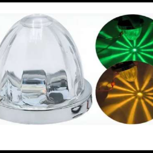 PLAFON PUNTA BICOLOR AMBAR-VERDE WATERMELON MICA TRANSPARENTE FIJA Y ESTROBO 12-24V PIEZA