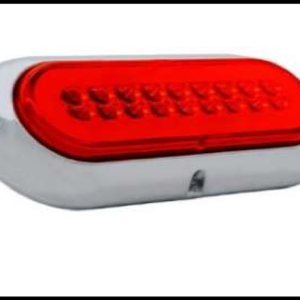 PLAFON LED GEL OVALADO PLANO ROJO 4 FUNCIONES ARO GEL ALTA Y BAJA CENTRO FIJO Y ESTROBO 12-24V PIEZA