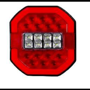 PLAFON 22 LED ROJO/BLANCO 4 FUNCIONES ARO DE GEL FIJO CENTRO ROJO FIJO Y ESTROBO Y REVERSA BLANCA  12-24V PIEZA