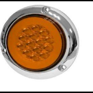 PLAFON LED GEL REDONDO 4" PLANO AMBAR 4 FUNCIONES ARO GEL ALTA Y BAJA CENTRO FIJO Y ESTROBO 12-24V PIEZA