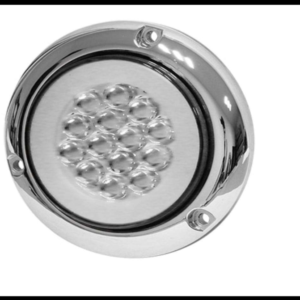PLAFON LED GEL REDONDO 4" PLANO BLANCO 4 FUNCIONES ARO GEL ALTA Y BAJA CENTRO FIJO Y ESTROBO 12-24V PIEZA